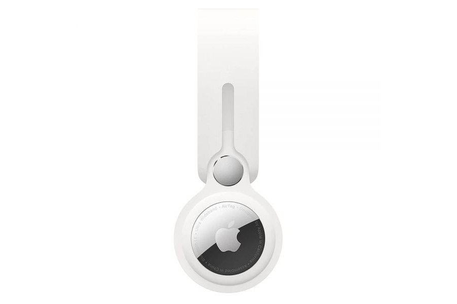 

Брелок - чехол Silicone Loop c кнопкой для AirTag White / Белый