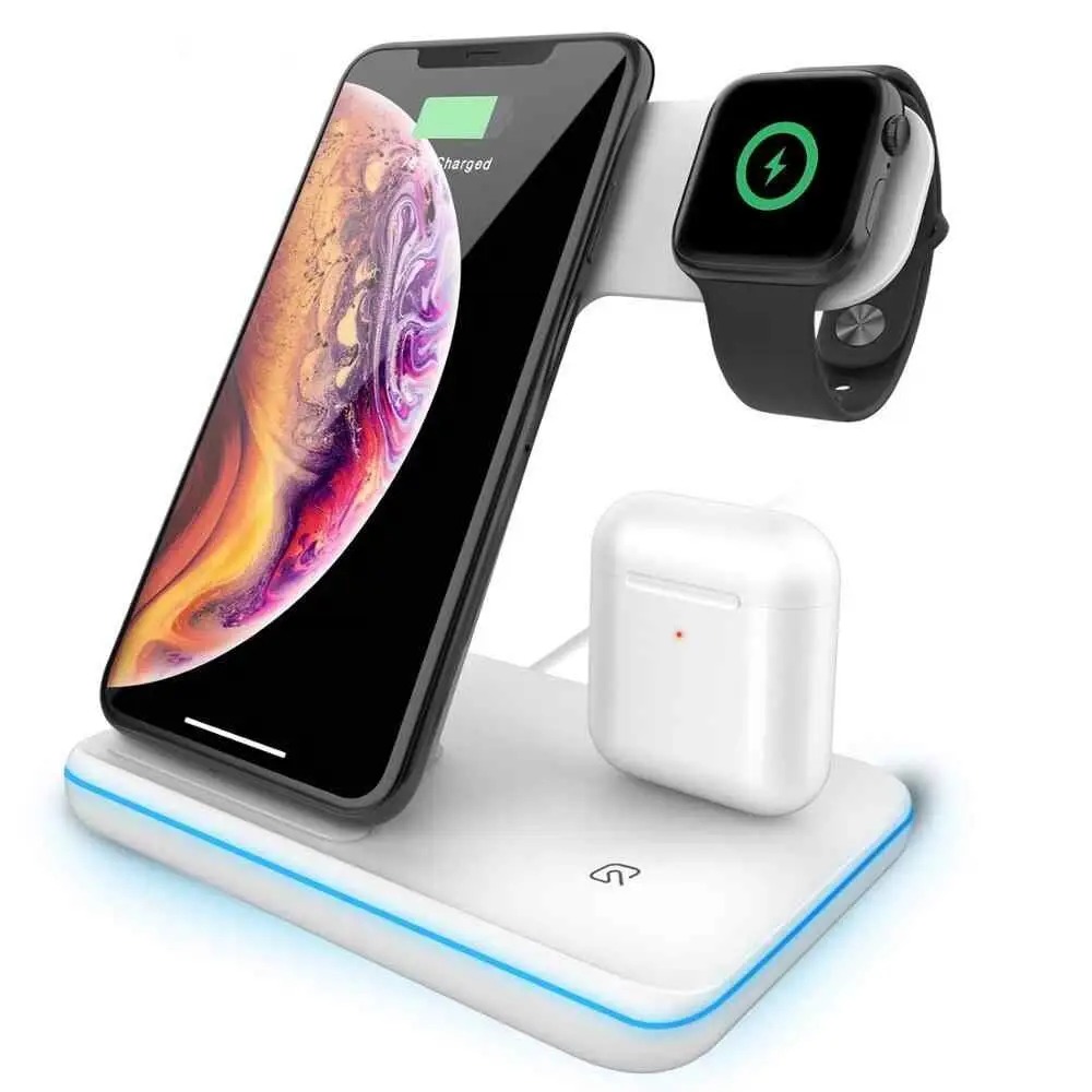 

Беспроводное зарядное устройство 3 в 1 Veron Wireless Charger White - Белая (Беспроводная зарядка)
