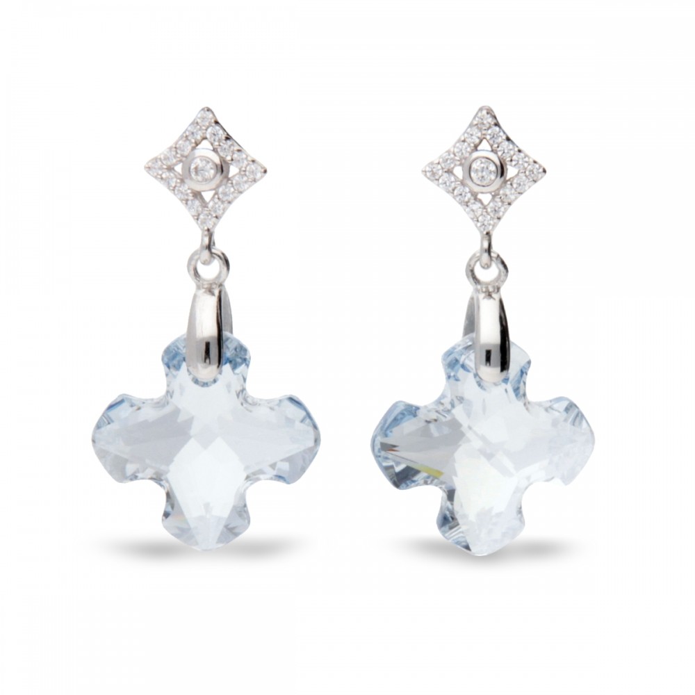 

Серебряные серьги Spark со Swarovski Greek Cross KC686714BLS