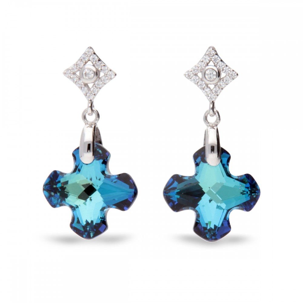 

Серебряные серьги Spark со Swarovski Greek Cross KC686714BB