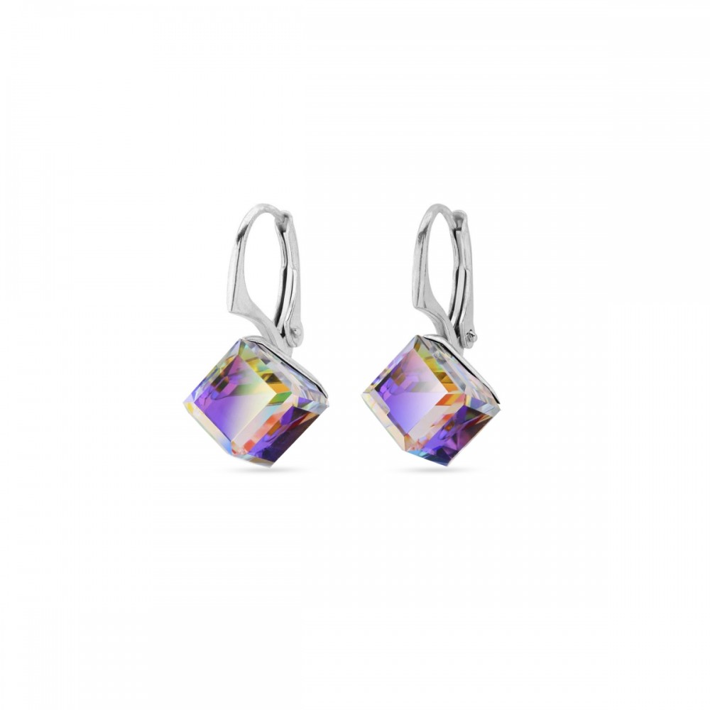 

Серебряные серьги Spark со Swarovski Cube KA48418VM