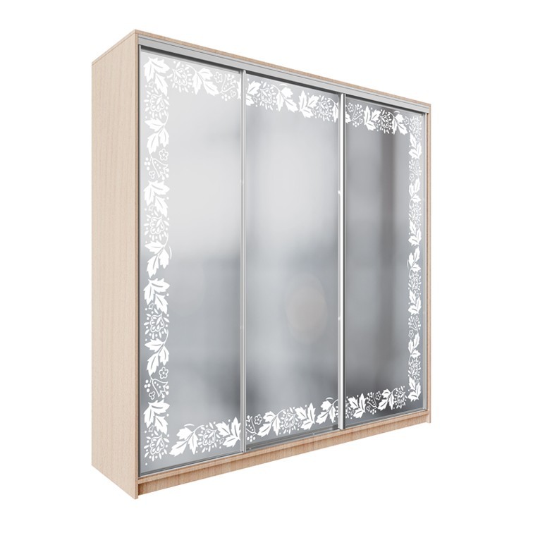 

Шкаф-купе ДЕКОР SM03 Р521 Зеркало 240 x 210 x 60 см трехдверный Дуб молочный