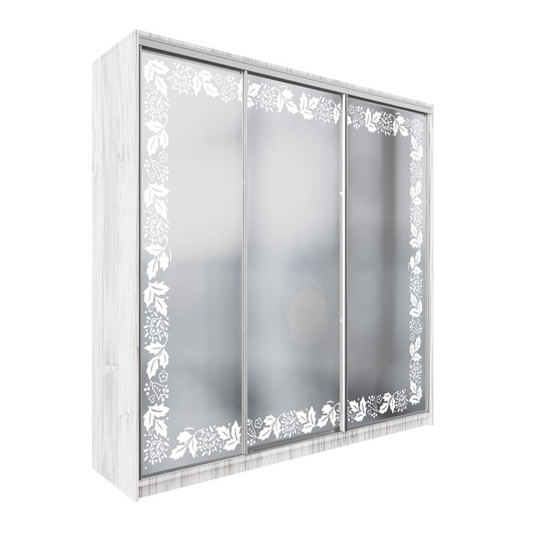 

Шкаф-купе ДЕКОР SM03 Р521 Зеркало 240 x 210 x 60 см трехдверный Аляска белая