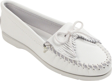 

Женские мокасины Minnetonka Kilty Unbeaded White Smooth 38