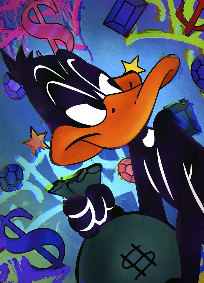 

Картина Xxnois Duffy Duck and the Bag of Happiness 100х 70 см с покрытием акрилом DUCK01