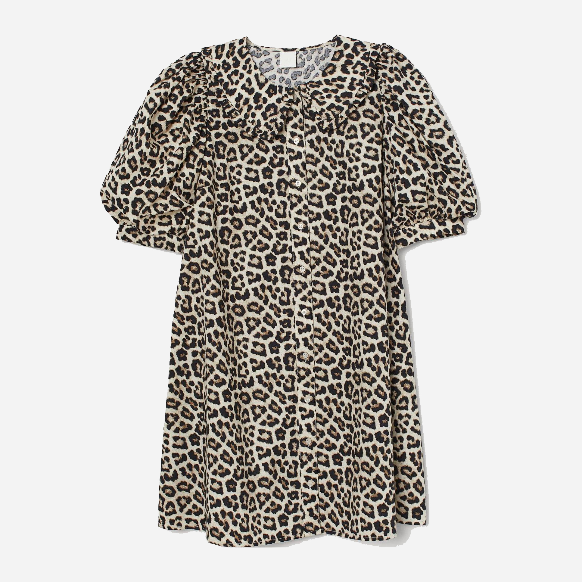 

Платье H&M 9155232sm M Светло-бежевое с леопардовым
