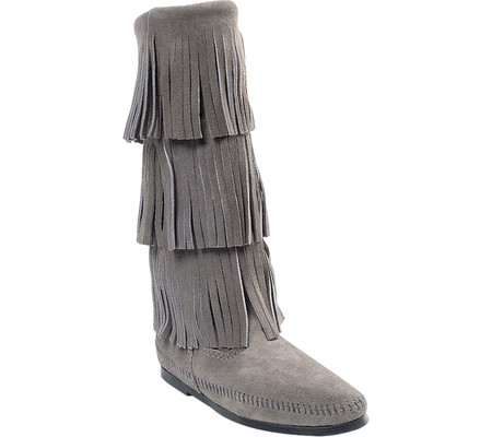 

Женские сапоги Minnetonka 3 Layer Fringe Boot Grey Suede 38