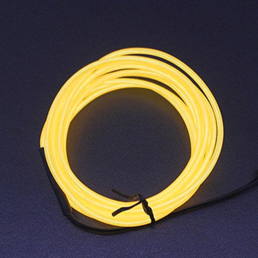 

Гибкий холодный неон с кантом желтый/yellow 5м с блоком 12в. El-wire