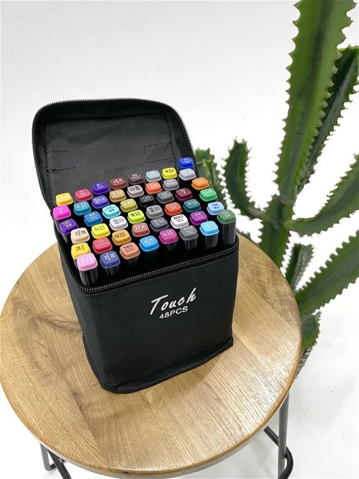 

Набор двусторонних маркеров для скетчинга и рисования на спиртовой основе Touch 48 шт