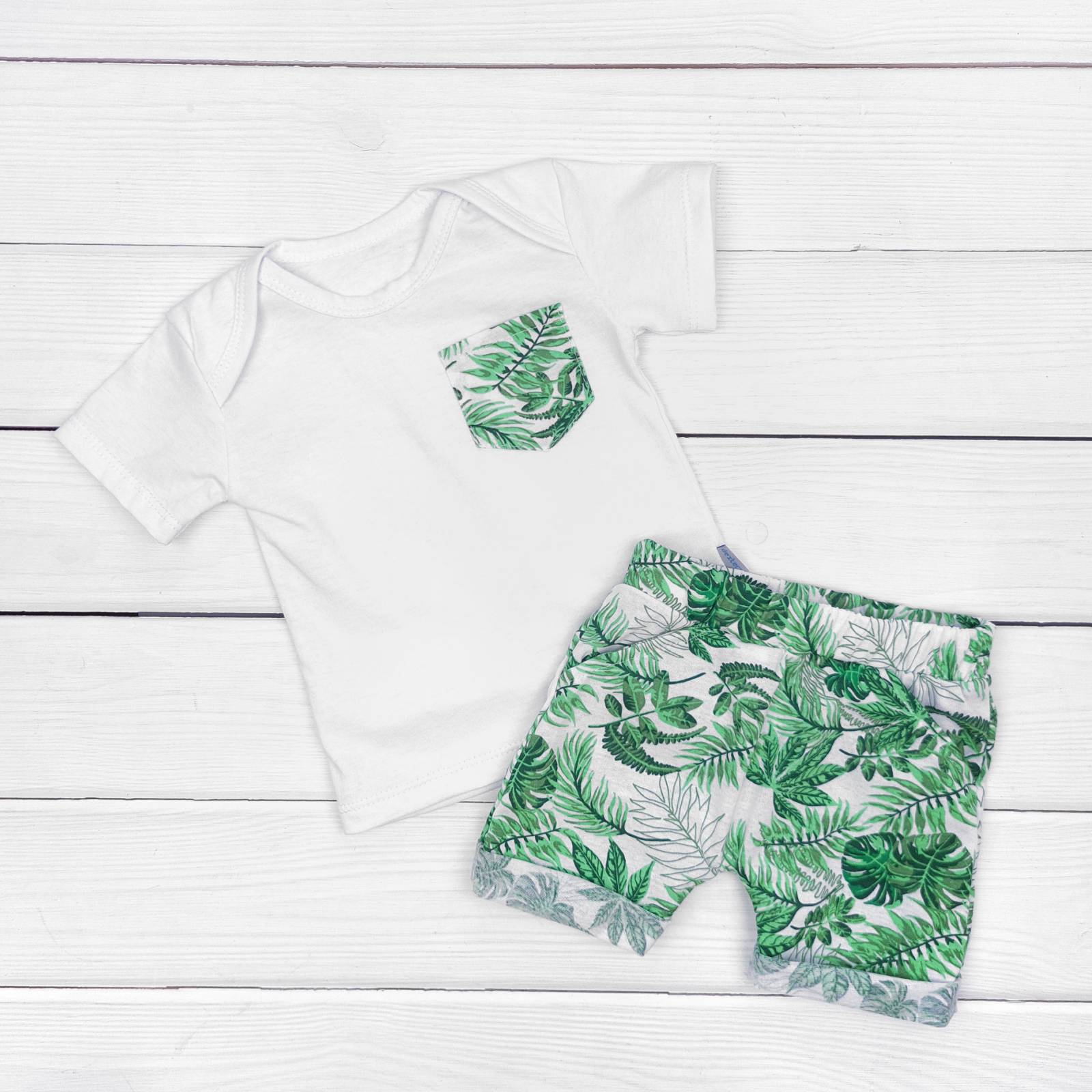 

Комплект для мальчика Dexter`s fern с белой футболкой 68 см белый;зеленый