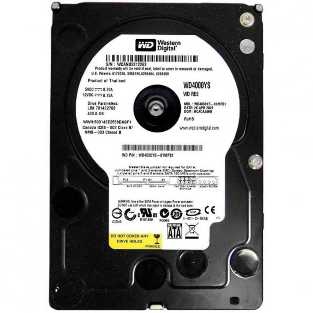 

Жорсткий диск 3.5" 400Gb WD (# WD4000YS #)