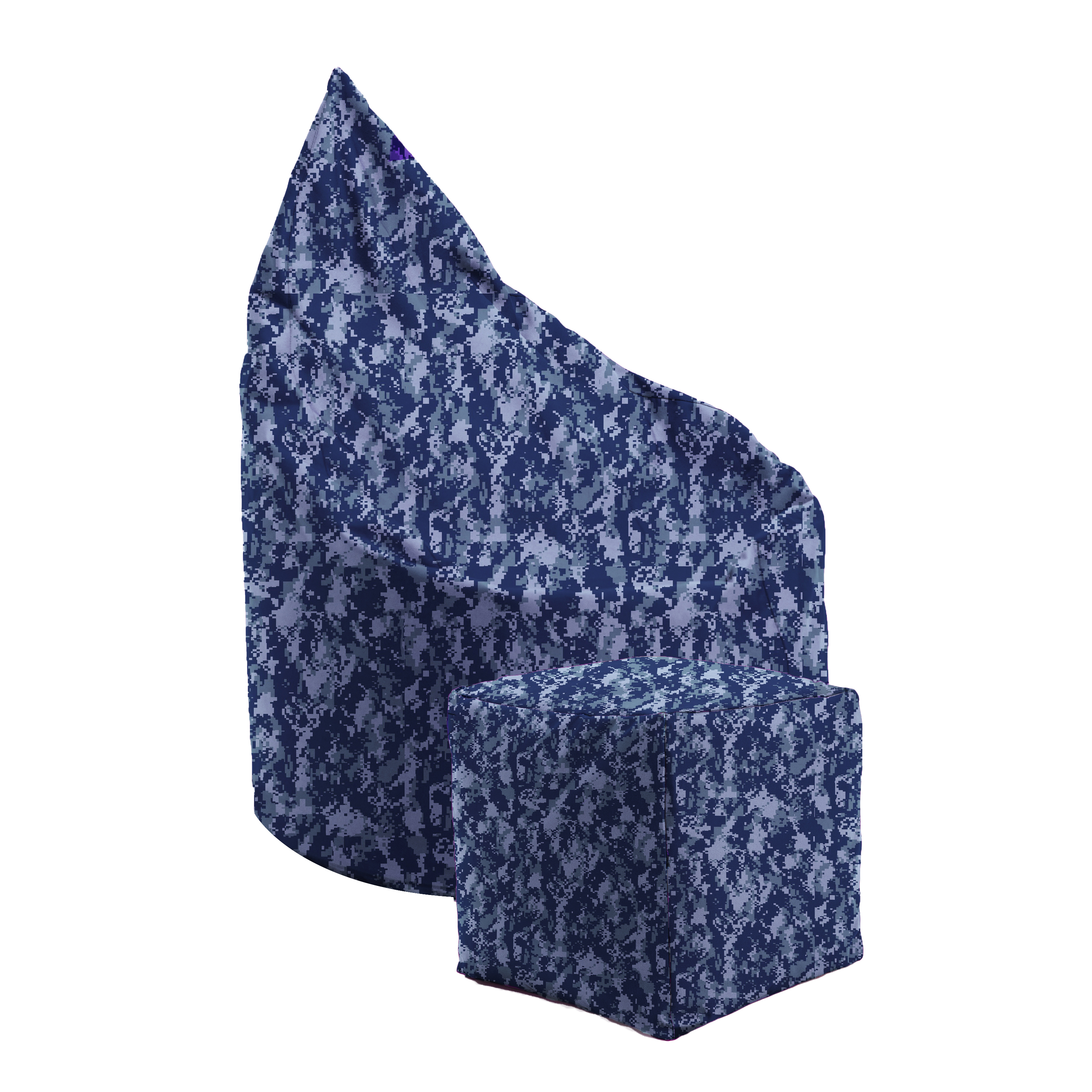 

Комплект кресло мешок капля и пуфик куб Prolisok пиксель синий 70x95x40 Oxford PU 600d