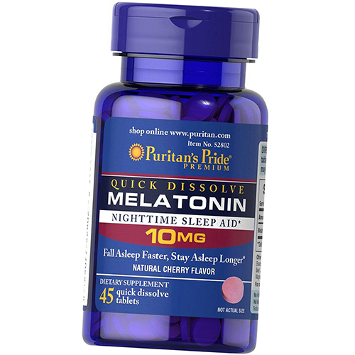 

Мелатонин быстрорастворимый, Melatonin 10 Quick Dissolve, Puritan's Pride 90таб Клубника (72367012)