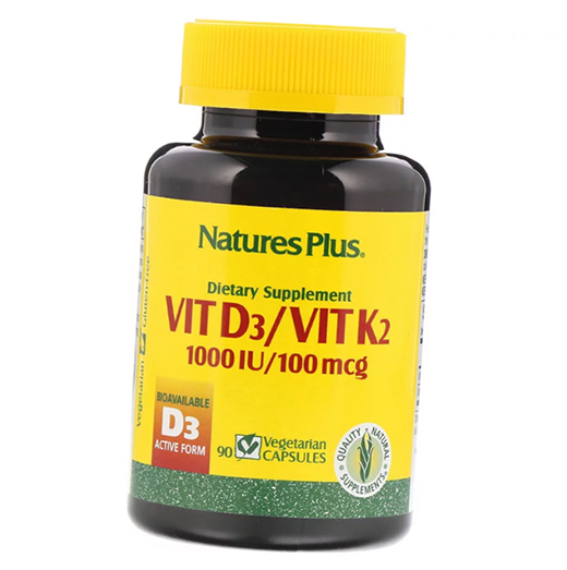 

Витамин Д3 К2, Vit D3/Vit K2, Nature's Plus 90вегкапс (36375128)