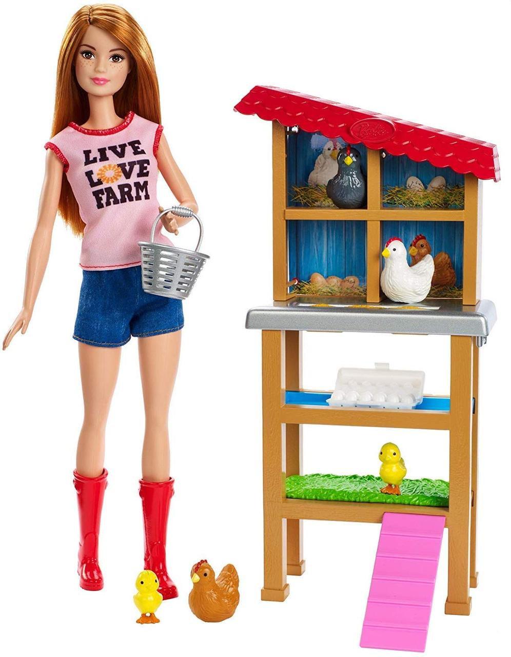 

Игровой набор Barbie You can be Barbie Chicken Farmer Барби куриная ферма (FXP15)