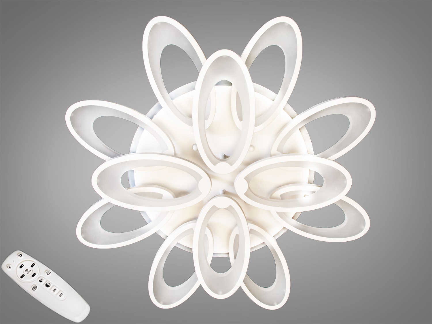 

Потолочный LED светильник с пультом ECOLED 1673/8+4WH LED RGB