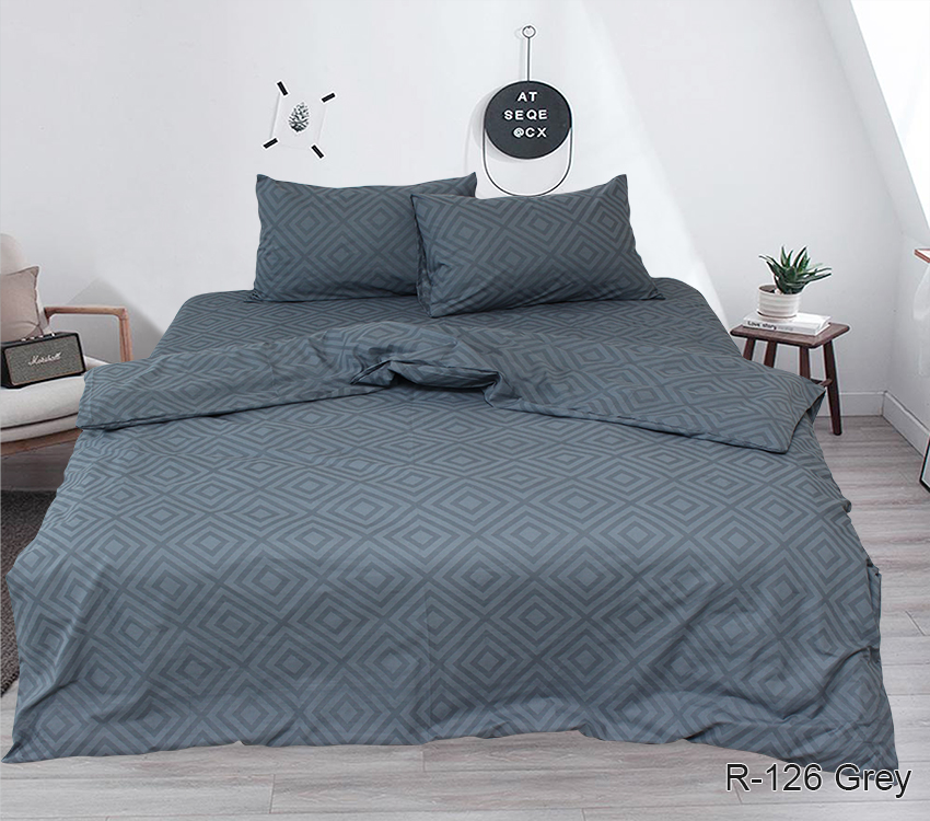 

Комплект постельного белья ТМ TAG ренфорс 100% хлопок 2 спальный R126Grey