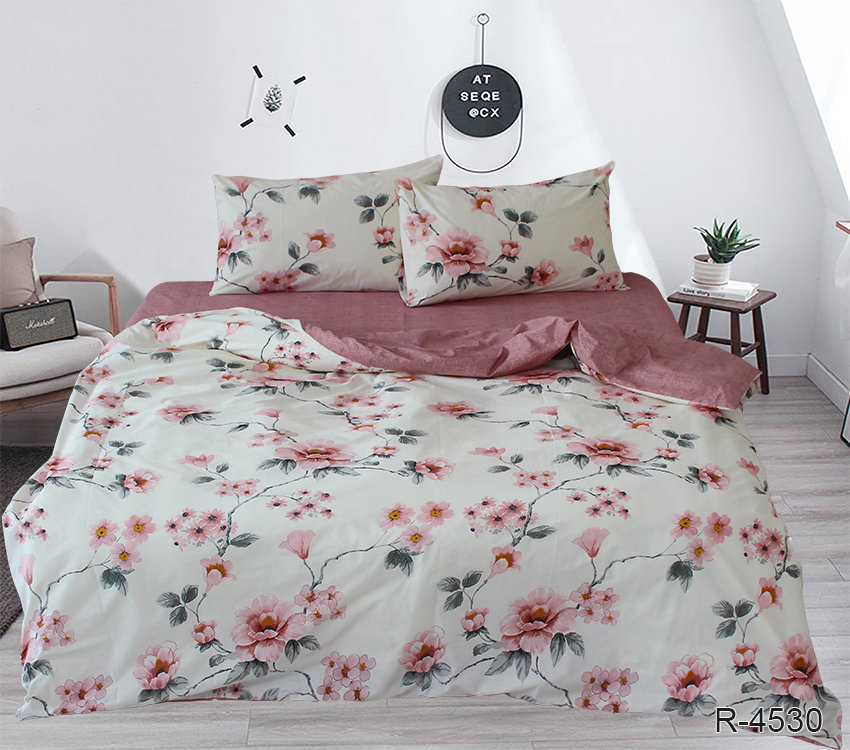 

Комплект постельного белья с компаньоном ТМ TAG ренфорс 100% хлопок 1,5 спальный R4530