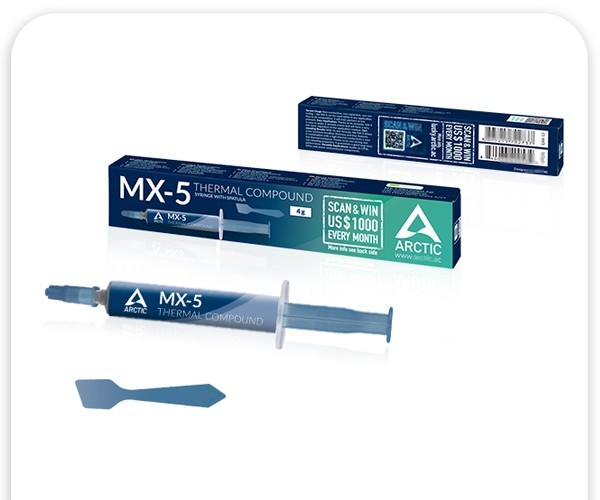 

Термопаста Arctic Cooling MX-5 4 гр 2021 голубая ACTCP00046A