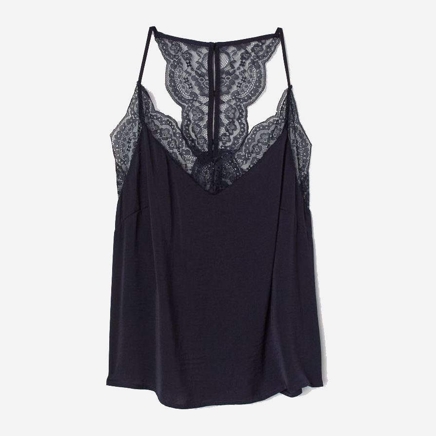 

Топ H&M 7159039-AAQJ 36 Темно-синий