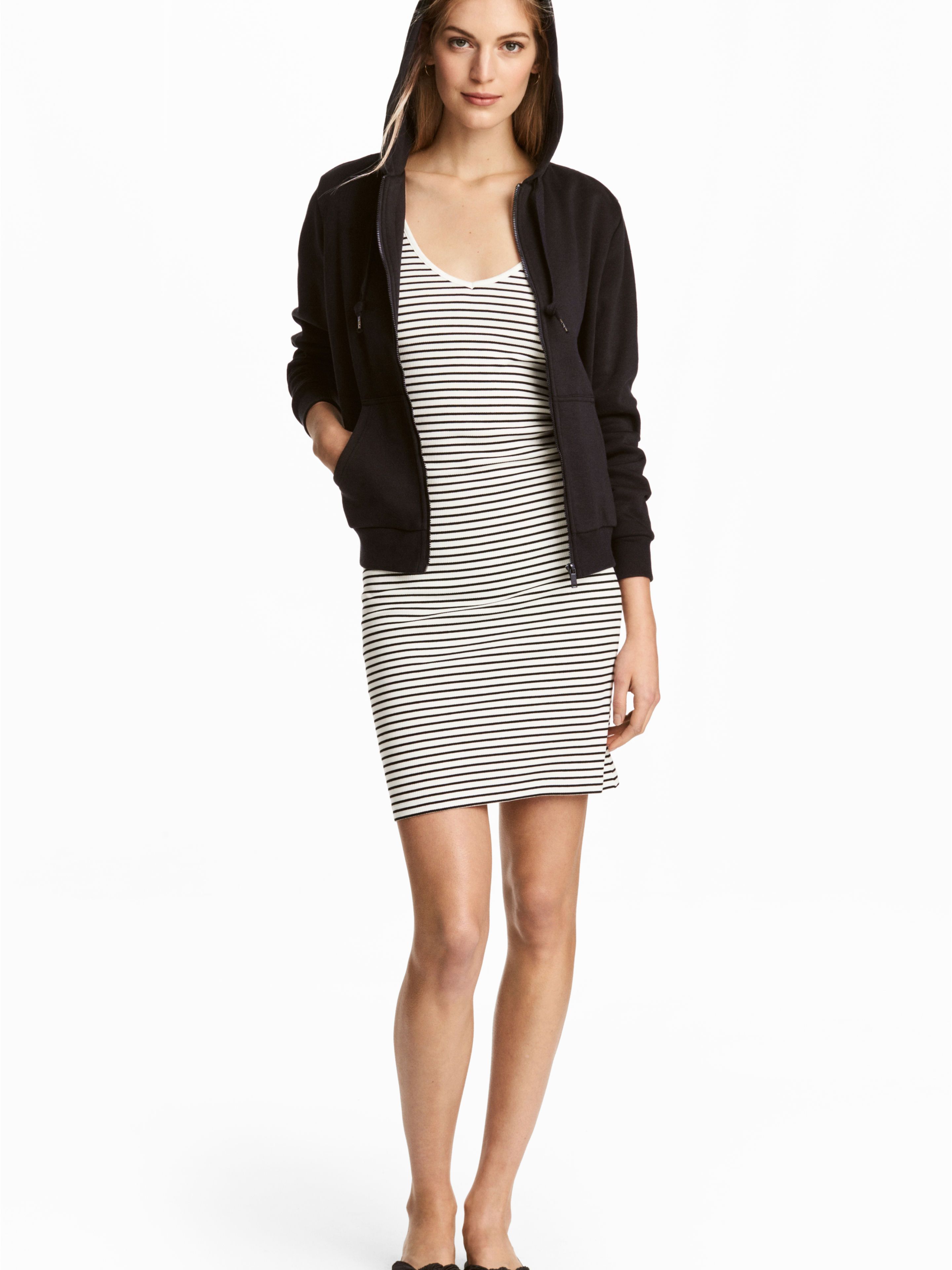

Платье H&M 3834625-ACSP M Белое с черным