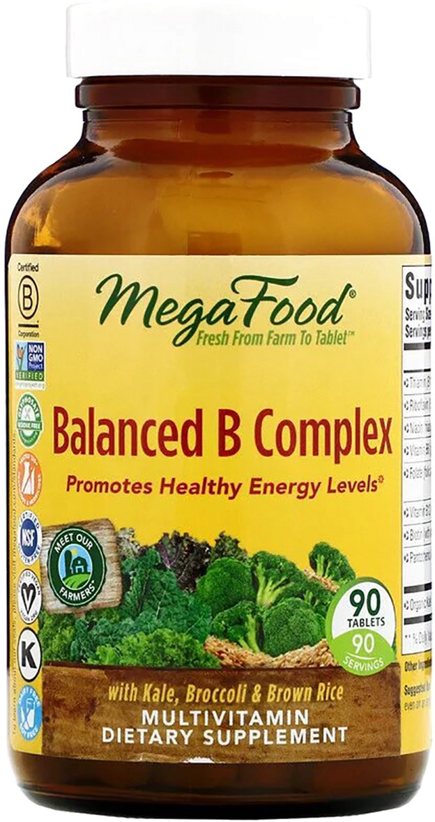 

Сбалансированный комплекс витаминов В, Balanced B Complex, Mega Food 90 таблеток (51494101667)