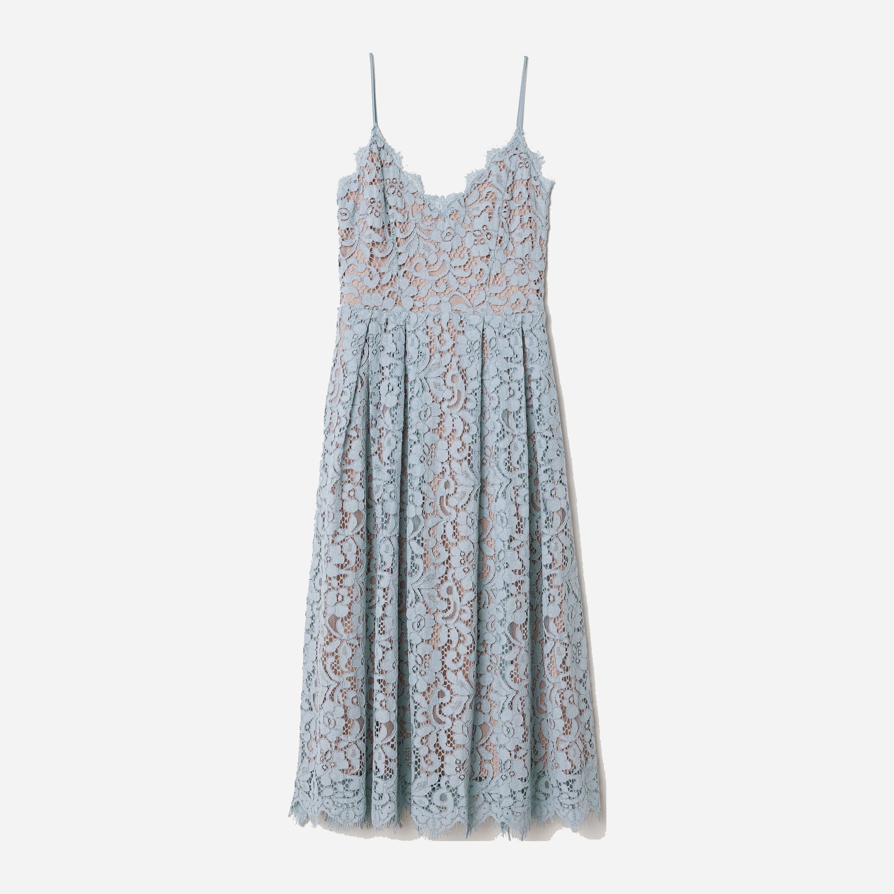 

Платье H&M 6080077-AABD 32 Голубое с бежевым