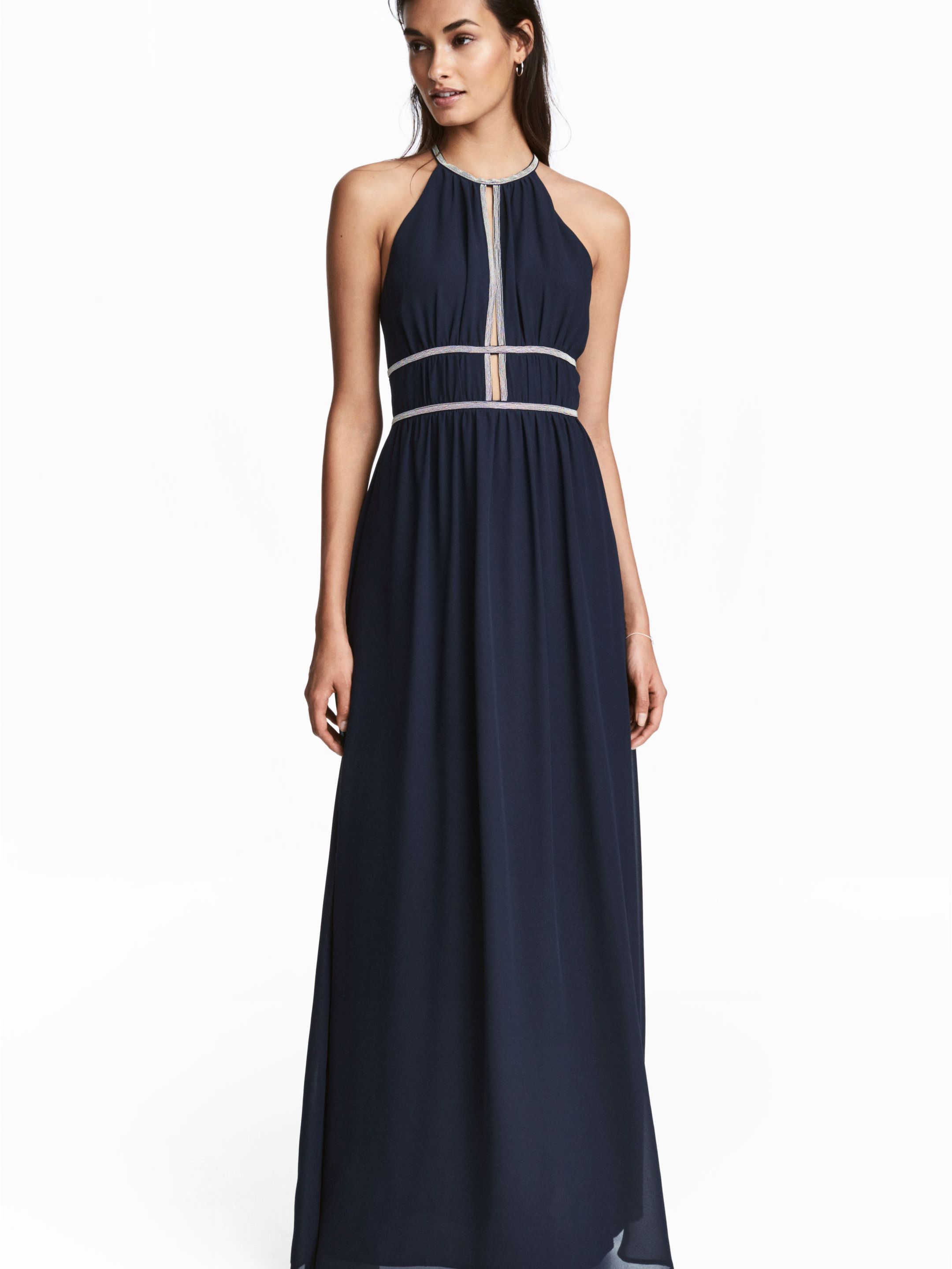 

Платье H&M 4901635-ACAW 38 Темно-синее с серебристым
