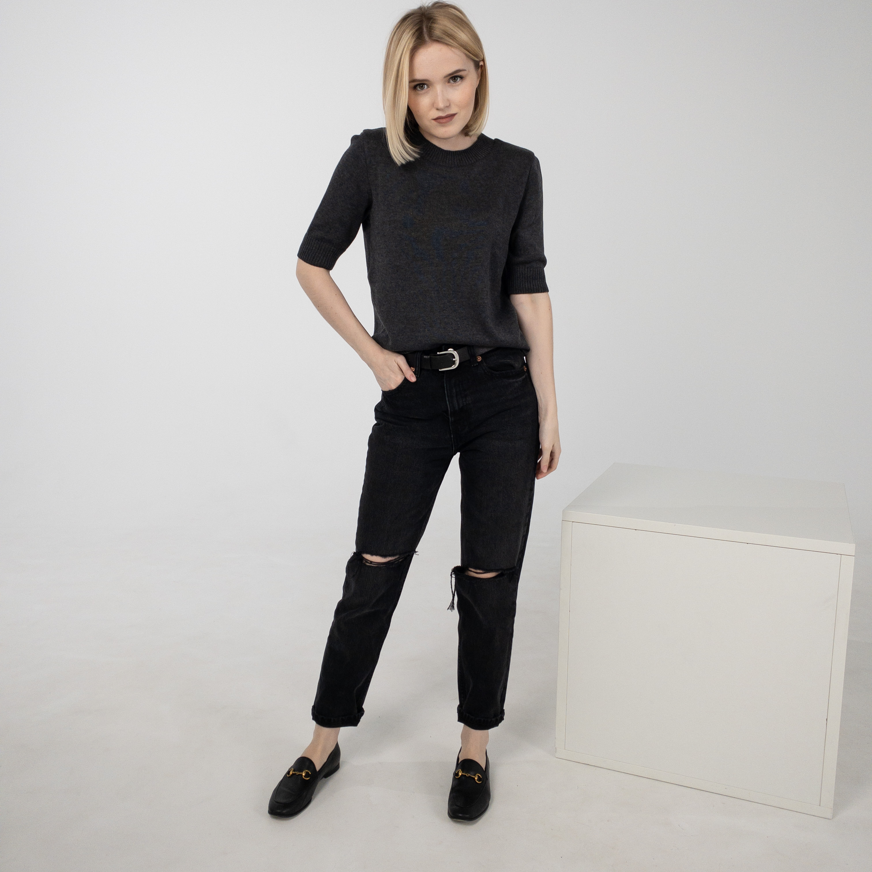 

Кофта Ribrand без горла з коротким рукавом XL Графит