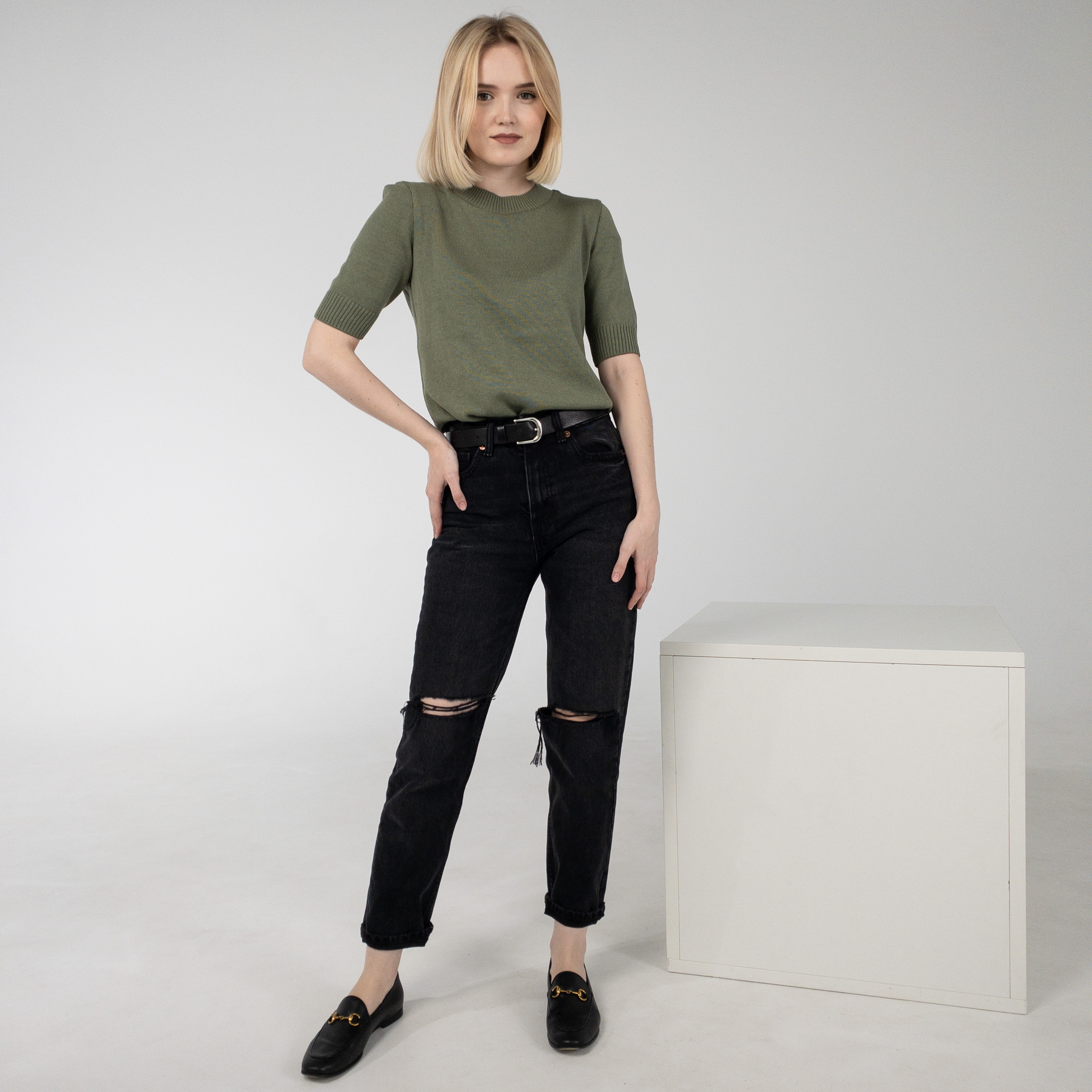 

Кофта Ribrand без горла з коротким рукавом 2XL Хаки