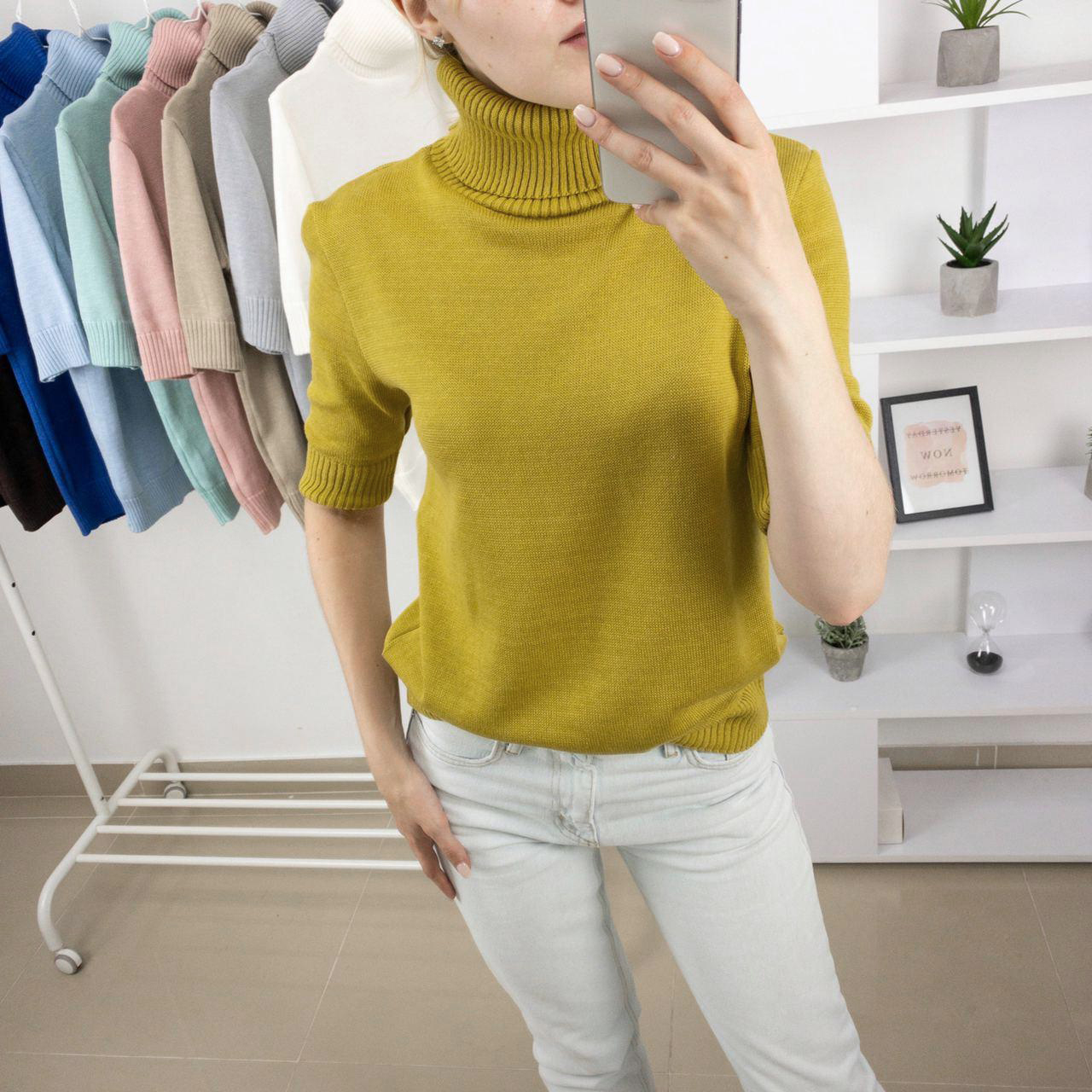 

Кофта Ribrand з горлом та коротким рукавом 2XL Светлая горчица