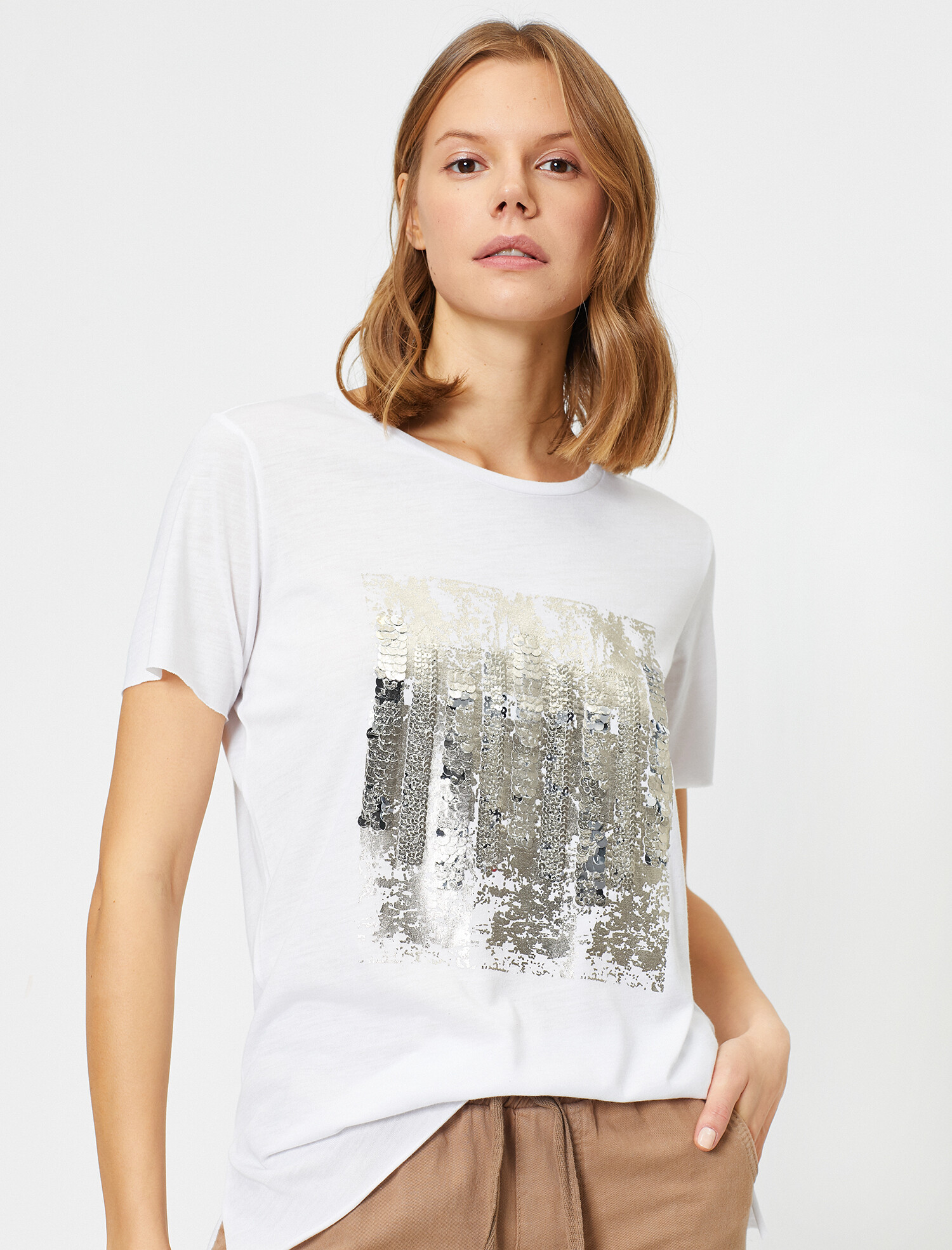 

Футболка Koton 0YAK13186EK-001 S Off White