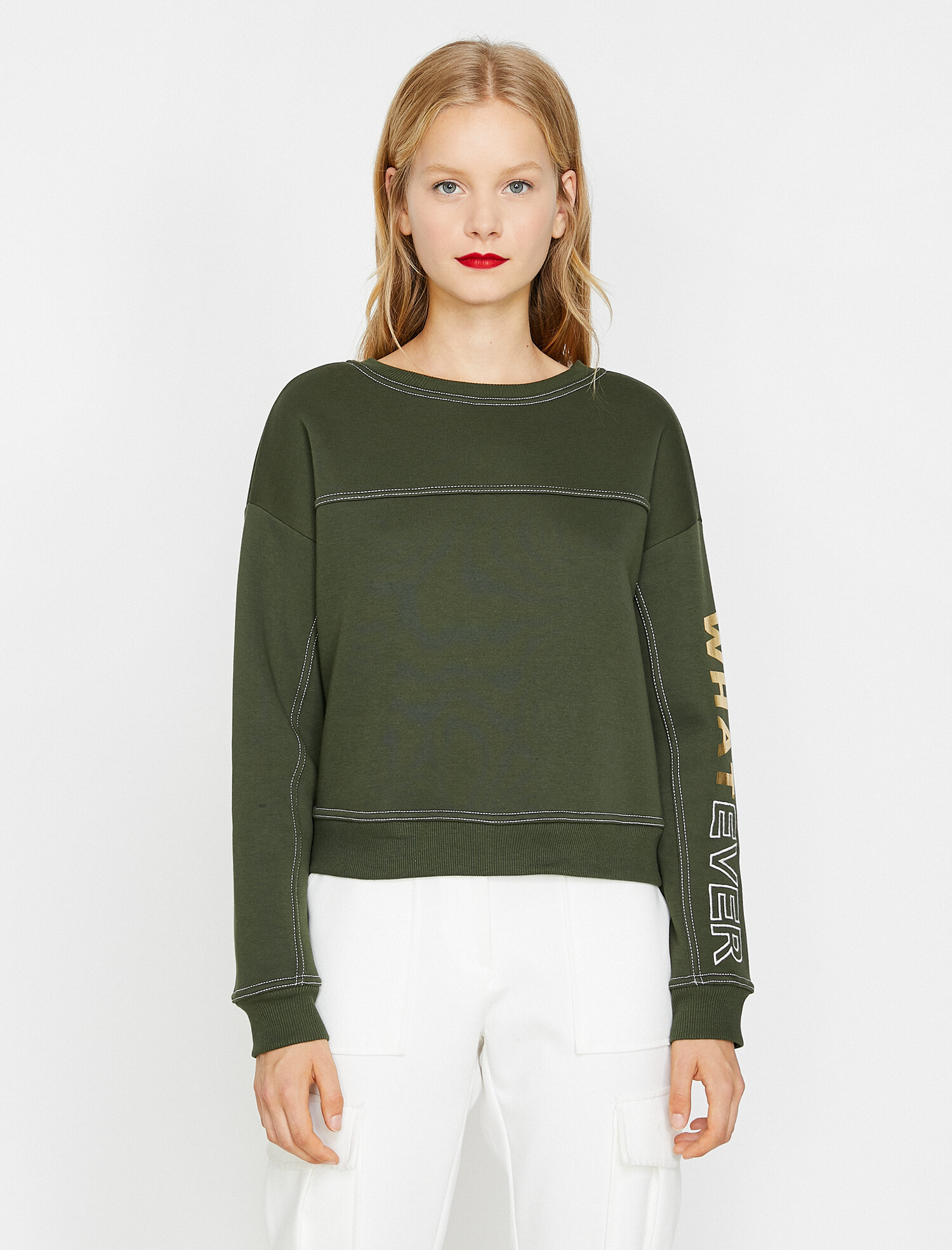 

Свитшот Koton 0KAL18478IK-849  Khaki, Свитшот Koton 0KAL18478IK-849 XL Khaki