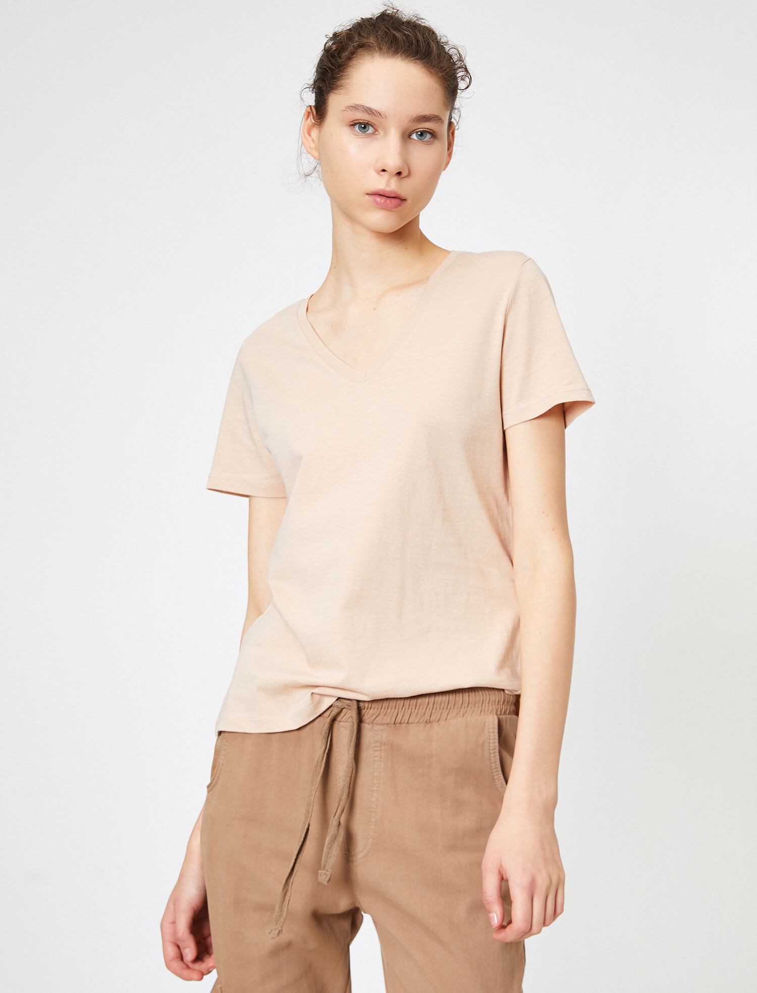 

Футболка Koton 0YAL18353OK-079  Beige, Футболка Koton 0YAL18353OK-079 XS Beige