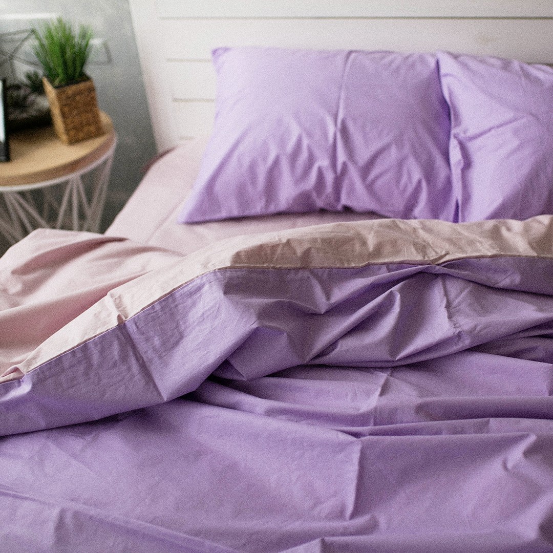 

Комплект постельного белья Хлопковые традиции цвет Пудра и лаванда Полуторный размер 155х215 Поплин 100% хлопок