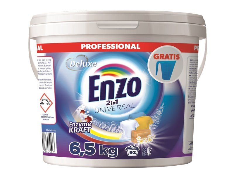 

Стиральный порошок универсальный Deluxe Enzo universal 2in1 6,5кг/ 92ст.