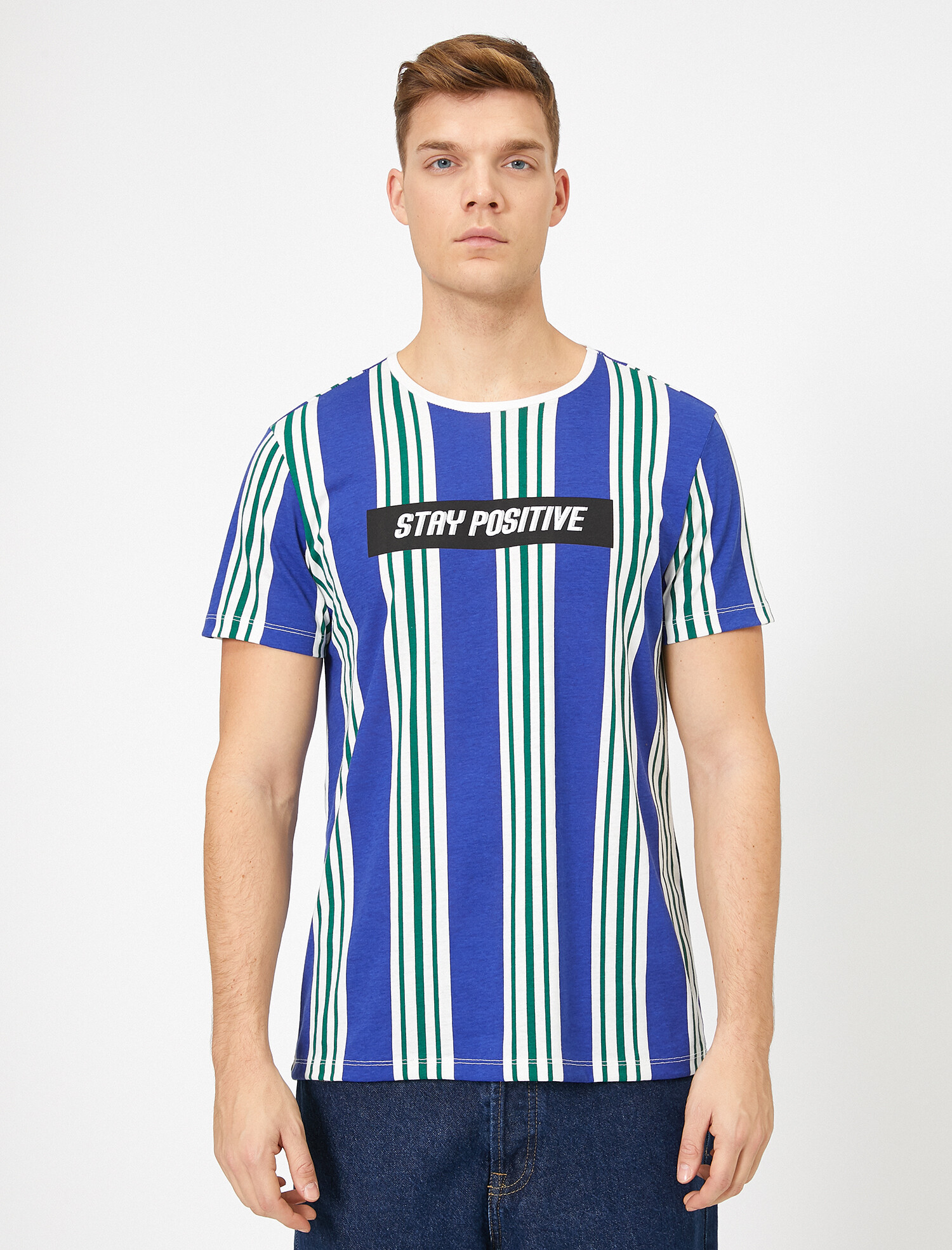 

Футболка Koton 9YAM14765OK S Green stripe