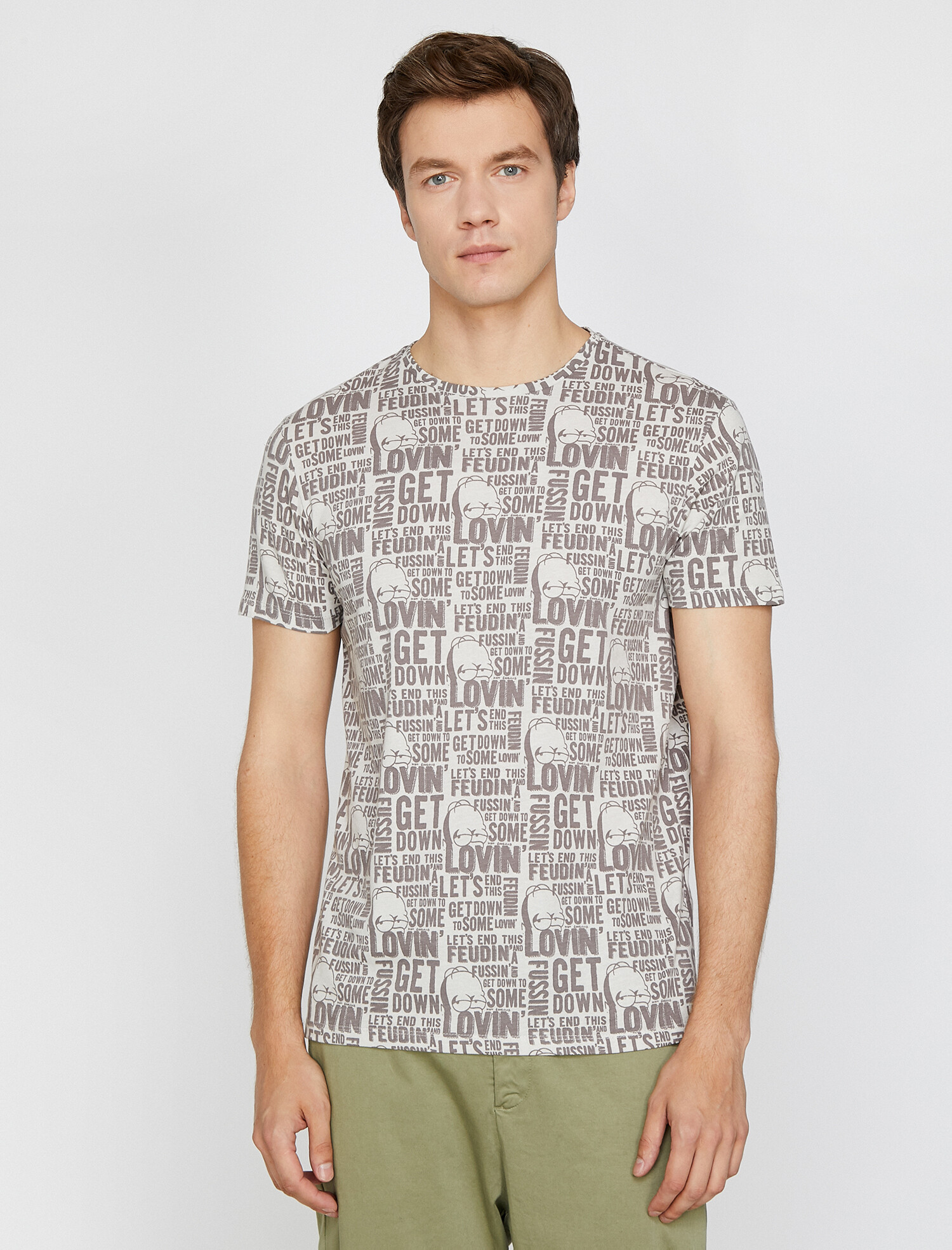 

Футболка Koton 9YAM11620CK S Brown design