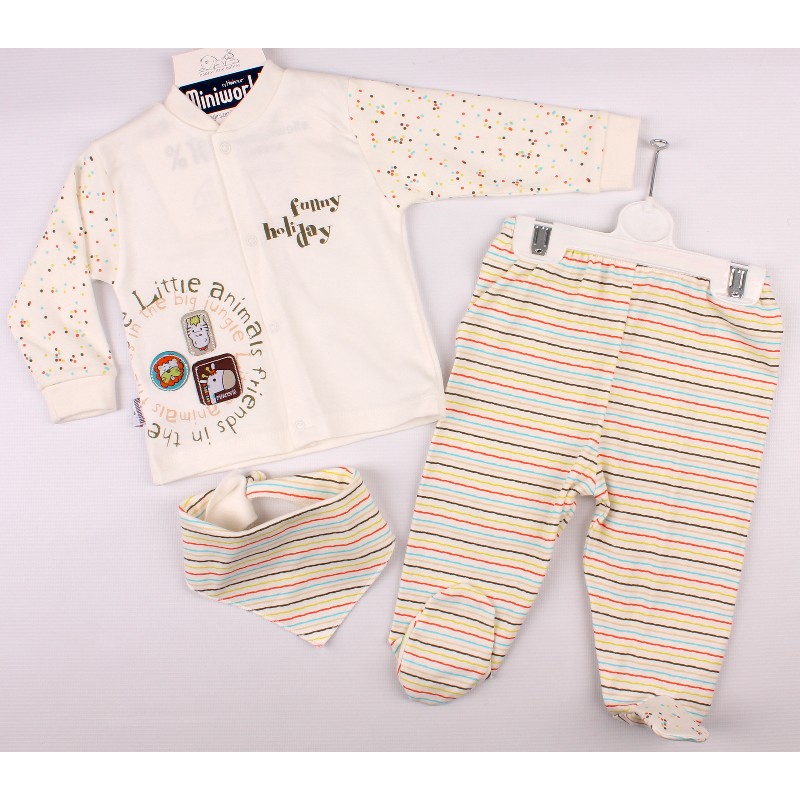 

Кофта + Повзуни + Слинявчик для мальчика MINIWORLD 14121 68 см хаки (166664)