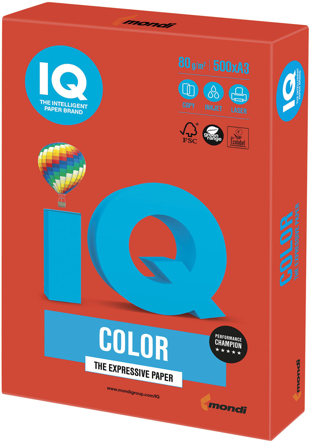 

Бумага офисная IQ Color СО44 A3 80 г/м2 500 листов Кораллово-красная (9003974400754)