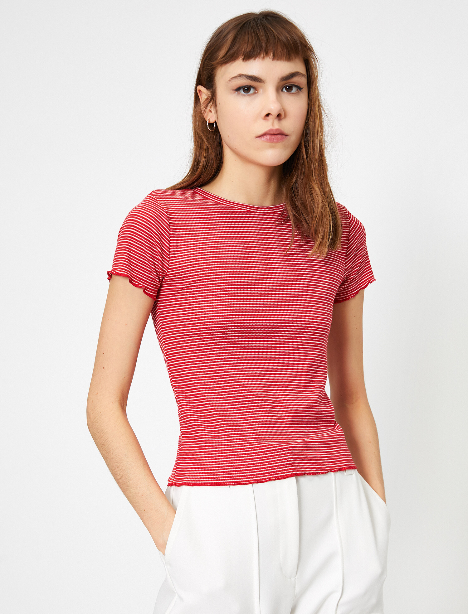 

Футболка Koton 0YAL18218IK-41Z  Red Stripe, Футболка Koton 0YAL18218IK-41Z L Red Stripe