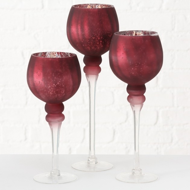 

Набір підсвічників Boltze Manou 3 шт вишневий мат 1015755-2