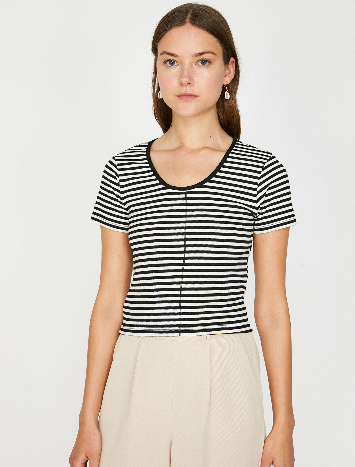

Футболка Koton 9YAK13685YK-91L XXL Black Stripe