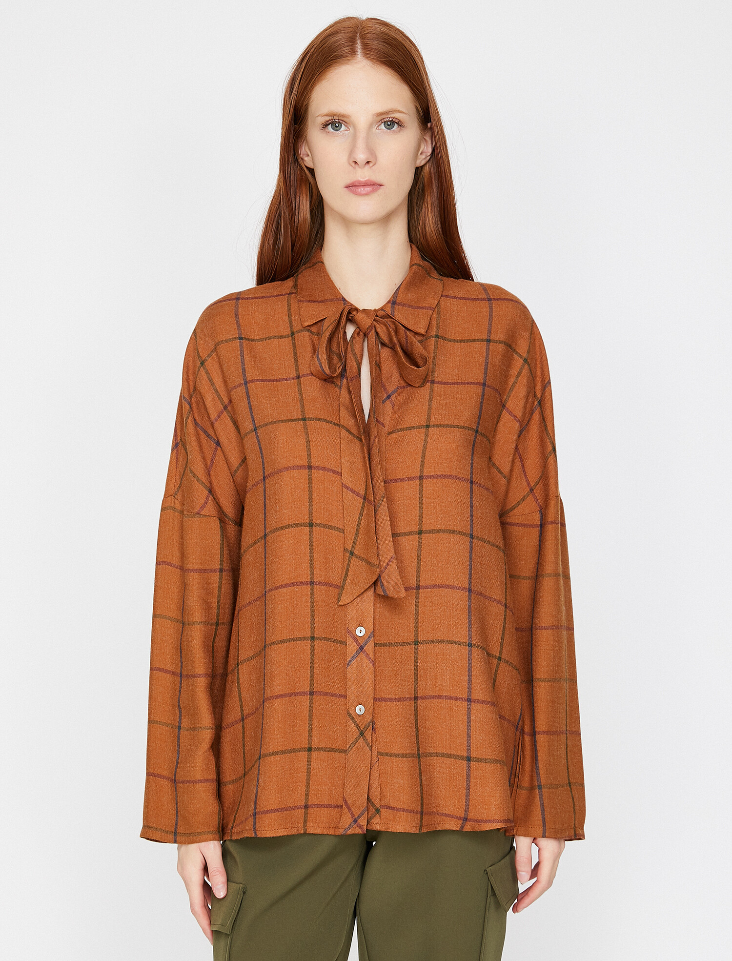 

Блузка Koton 0KAK68252PW-19R 42 Brown Check
