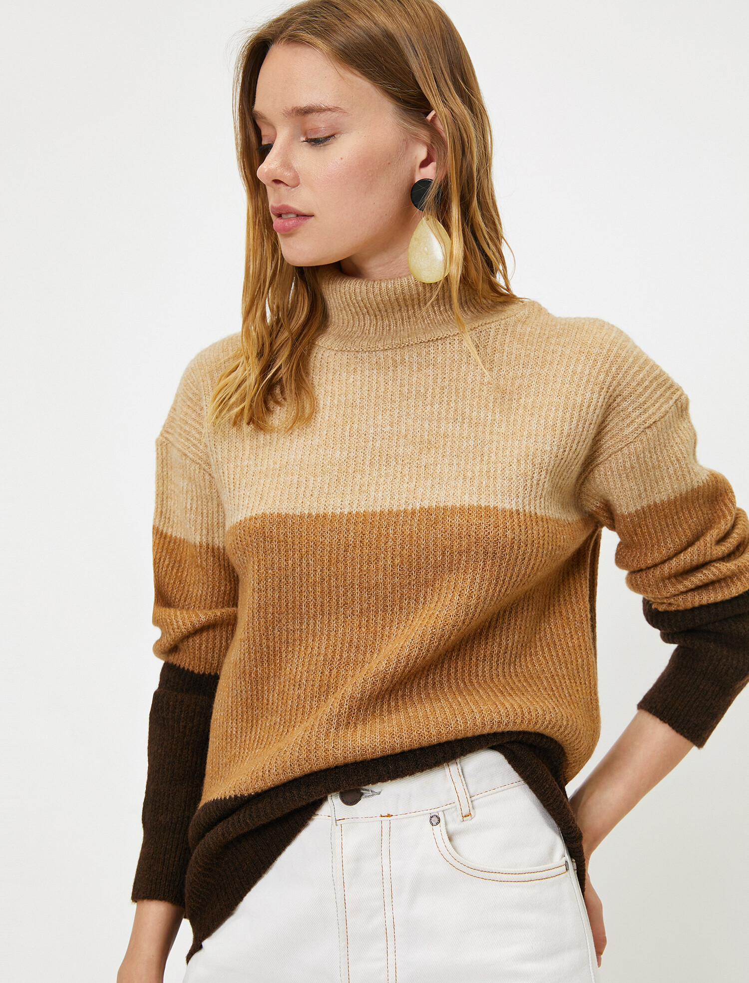 

Свитер Koton 0KAK92939HT-W90 XS Camel Stripe