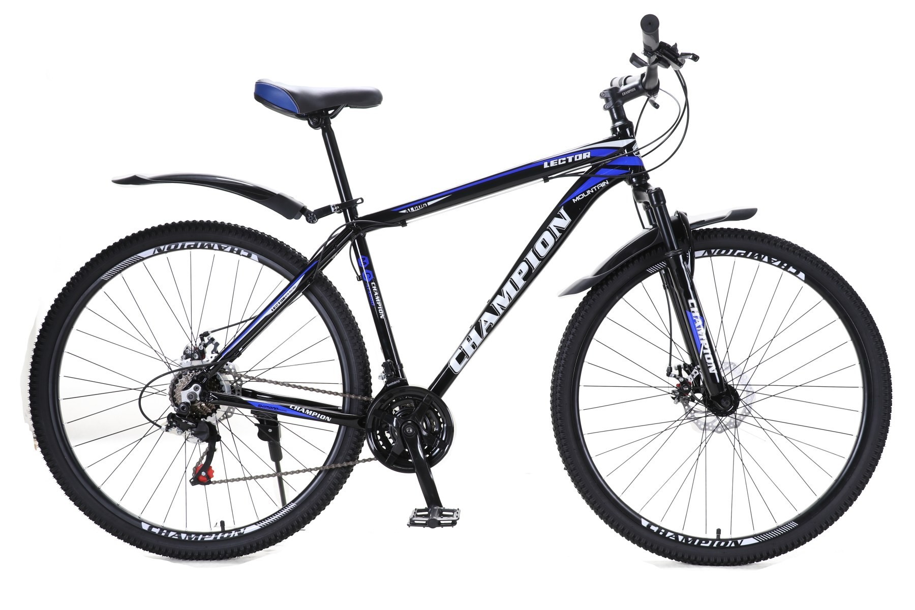 

Велосипед горный взрослый спортивный со скоростями Champion Lector 29 дюймов 21 рама черный с синим