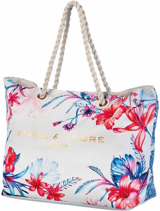 

Сумка пляжная Marc&Andre Белая с цветами (BA 20-04)