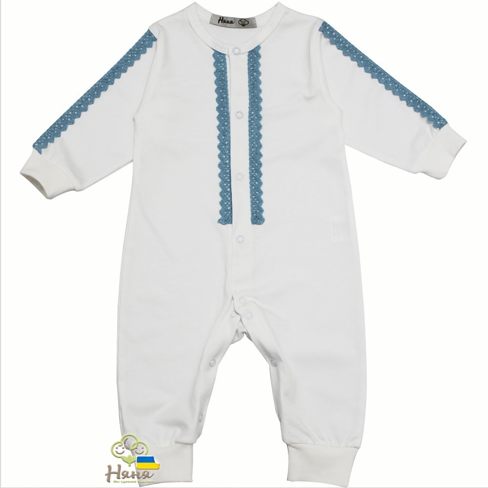 

Комбинезон с открытой ножкой Няня Етно 56 размер молочный, бирюзовый