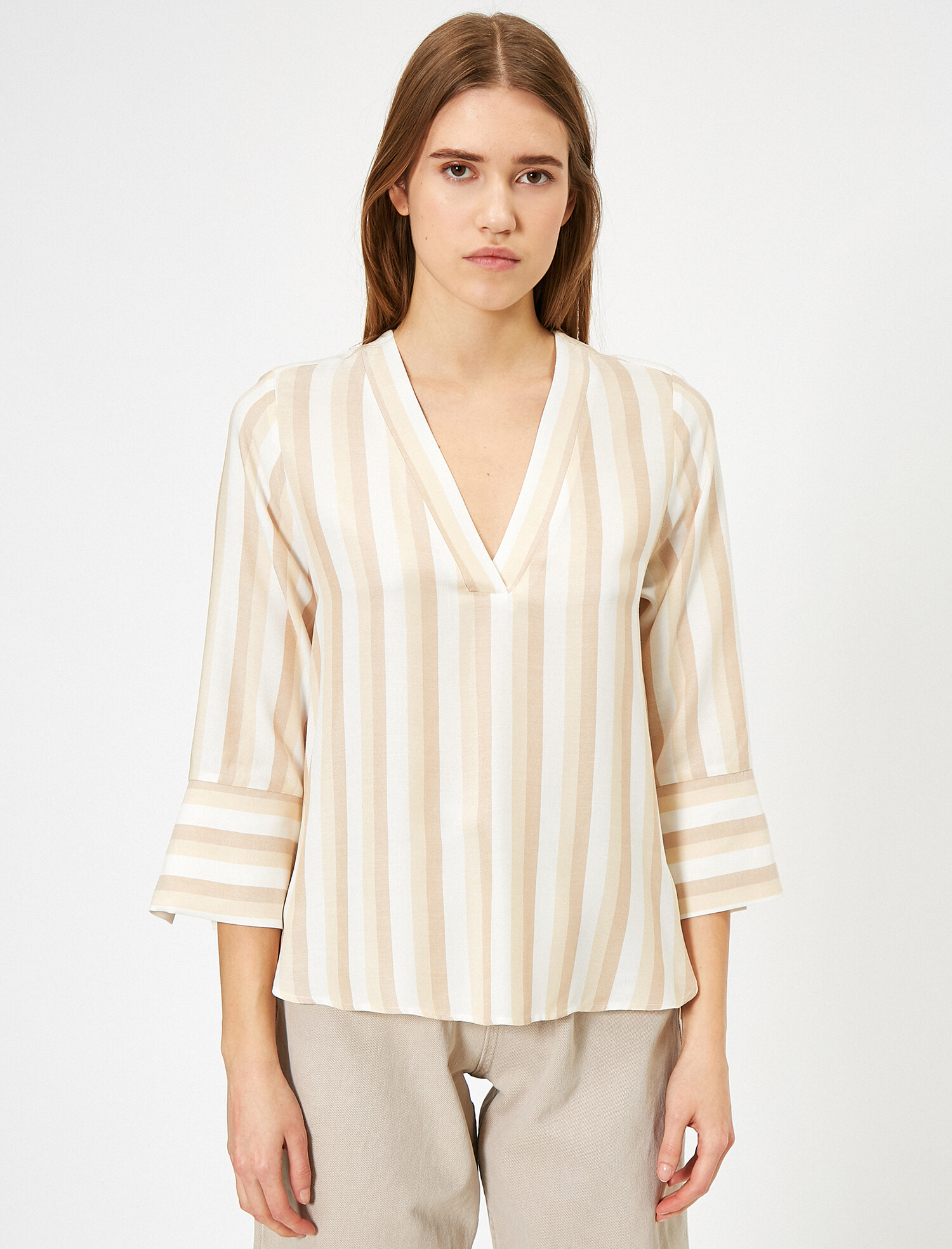 

Блузка Koton 0YAK66049IW-40V  Camel Stripe, Блузка Koton 0YAK66049IW-40V 36 Camel Stripe