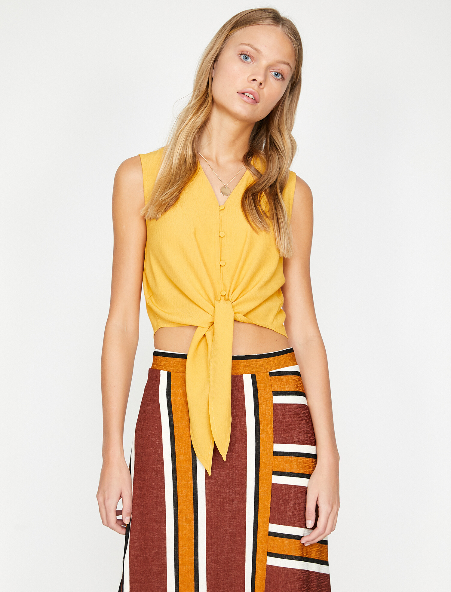 

Топ Koton 9YAK62938UW-159  Mustard, Топ Koton 9YAK62938UW-159 38 Mustard